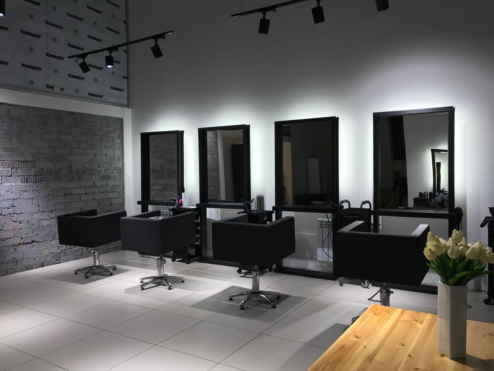 SuperMe salon — main floor with Toni & Guy branding